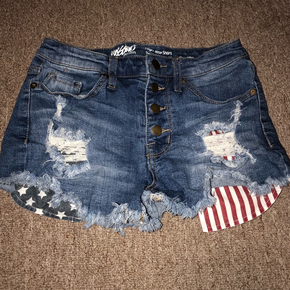 high rise jean shorts